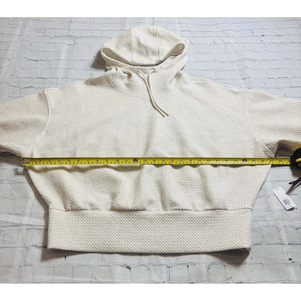 Old Navy Womens Active Dynamic Fleece Popover Quilted Hoodie Cream XL NWT - Picture 11 of 14